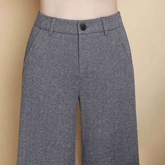 New Wool Wide-leg Women's High Waist Thickened Loose Casual Long Straight Suit Pants
