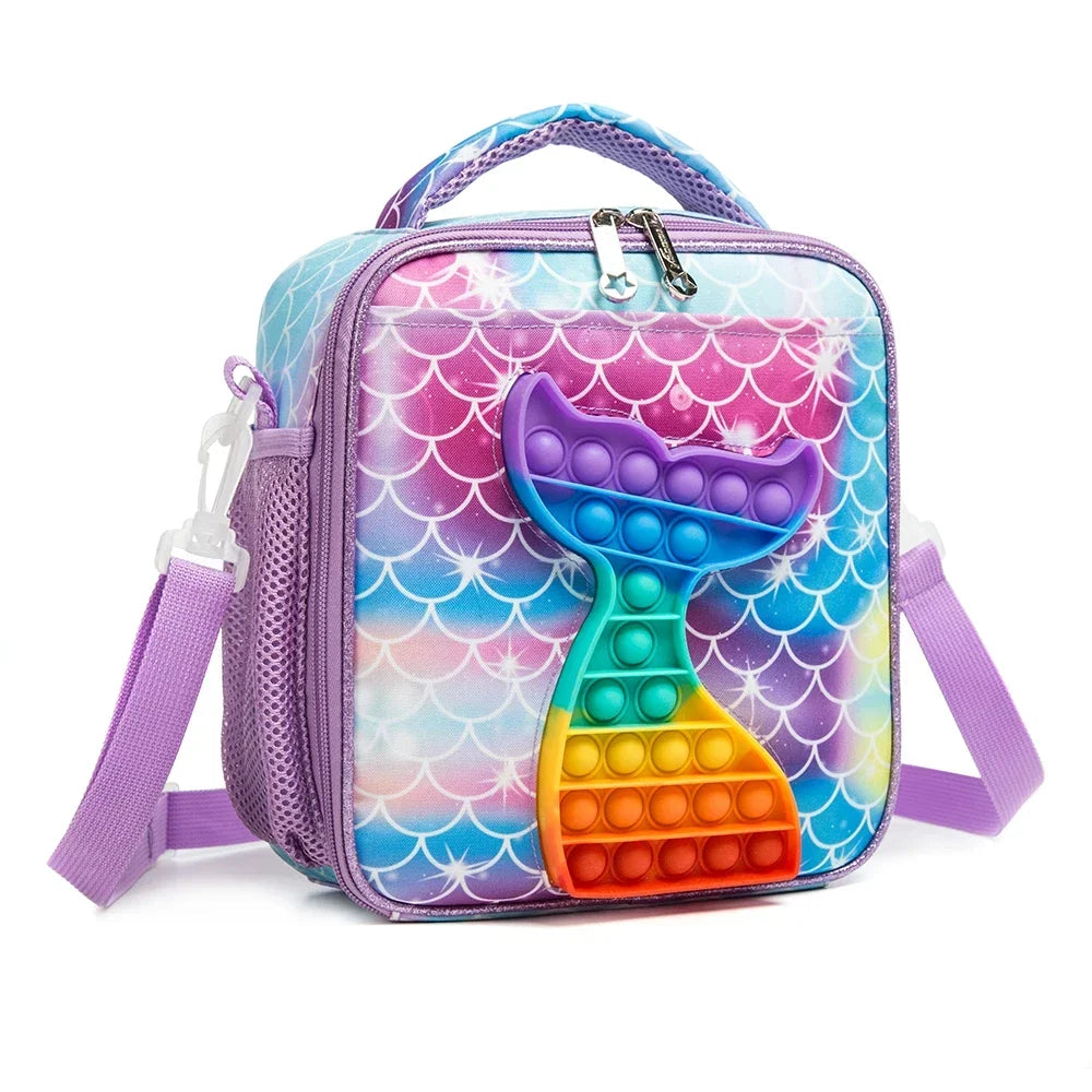 Primary School Lunch Bags for Children Complete Kit Handbags for Boys Lunch Box With Bottle Pockets Lunch Accesorios for Kids