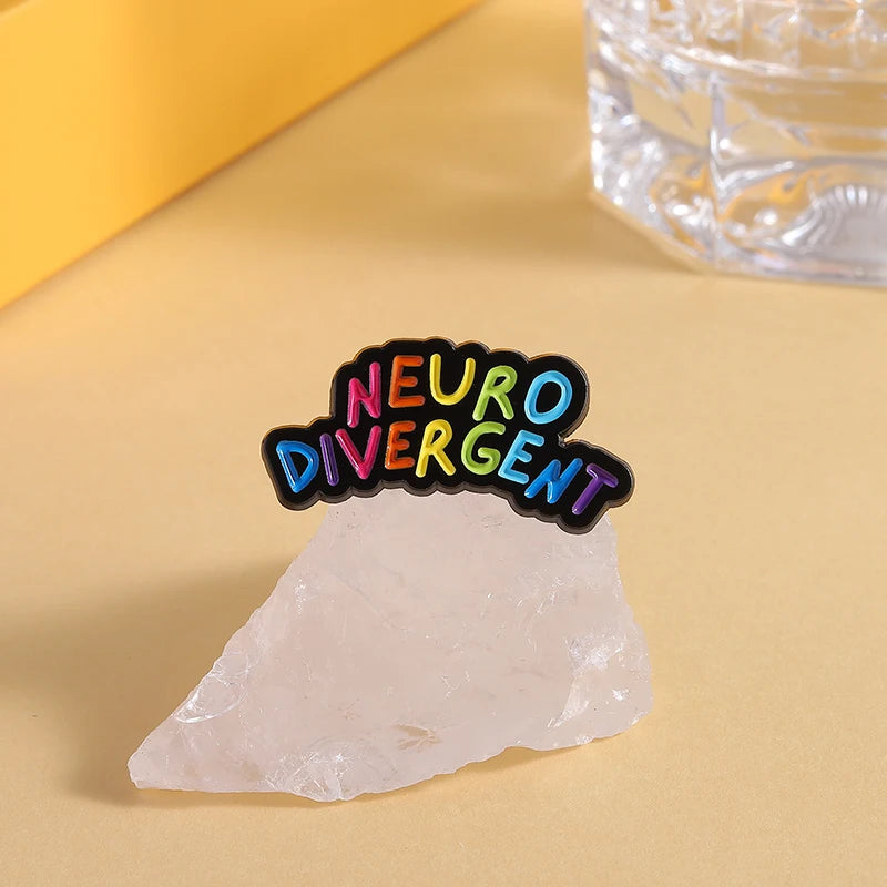 Autism Awareness ADHD Mental Health Enamel Pin Rainbow Neurodivergent Brooch Lapel Backpack Badge Jewelry Gift for Friends