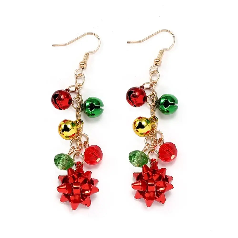 Sweet Necklace Christmas Bell Jewelry Set Bracelet Colorful Bell Xmas Clavicle Chain Earrings Jewelry Accessories Women