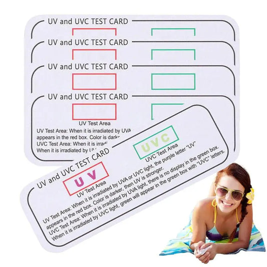 5 Pcs UVA UVC Test Cards White Light Ultra-violet Test Cards Light Wavelength Indicator Cards UV Intensity Tester Accessories