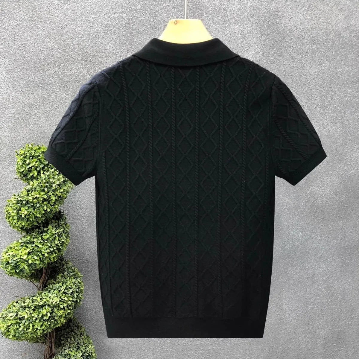 Polo Style Sweaters for Men Summer New Slim Fit Short Sleeve Business Casual T-shirts Male Solid Turn Down Collar Knitwear Tops
