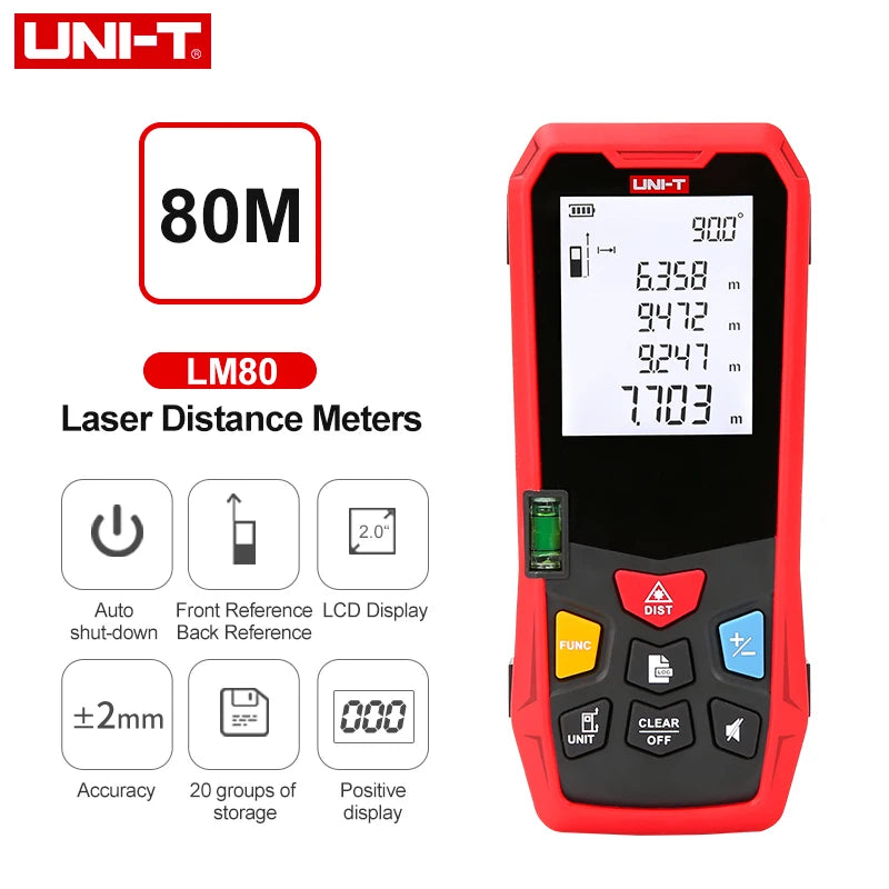 UNI-T Handheld Laser Rangefinder Distance Meter 40M 60M 80M 100M Medidor Laser Tape Build Measure Device Electronic Ruler