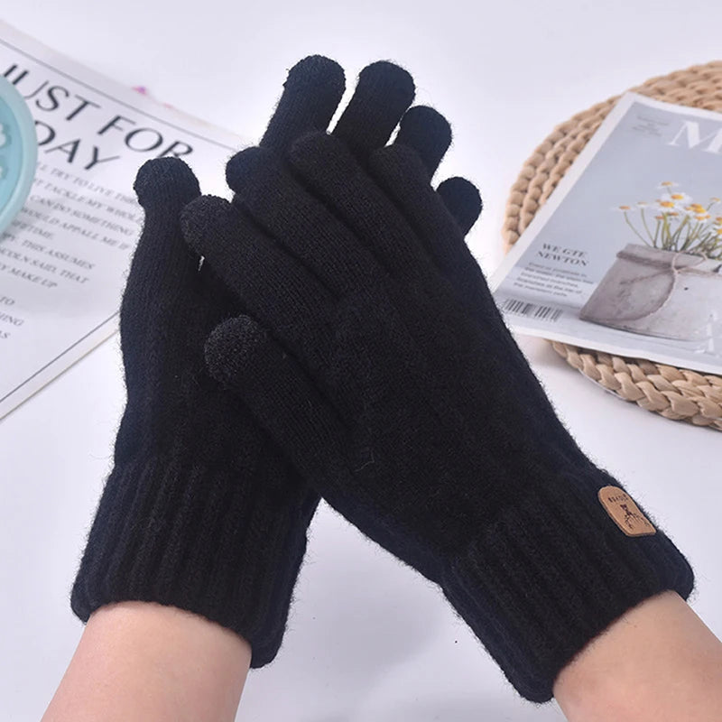 1Pair Warm Gloves Winter Gloves For Men Cold-proof Warm Gloves Cycling Full Finger Touch Screen Gloves Mountaineering Gloves