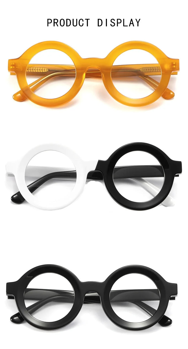 F·DRACON Plate Glasses Frames Retro Round Men And Women Frames Light Luxury Quality Optical Prescription Glasses Frames 23103