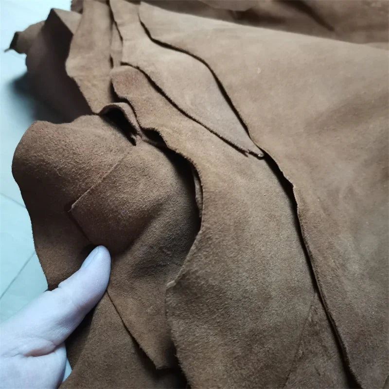 1mm Brown Black Sheep Suede .Top Leather.Real Leather Fabric.Handmade DIY For Clothes Inside.Package Edge.Whole Sheepskin