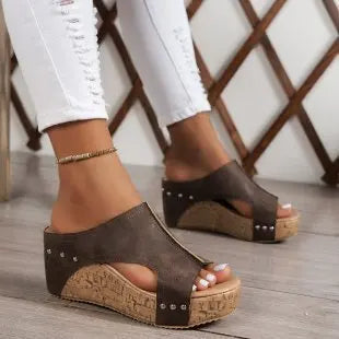 Fashion Woman Sandals Shoes Wedge Ladies Shoes Breathable Slip On Women's Sandals Comfortable Sandalias Mujer Footwear Female