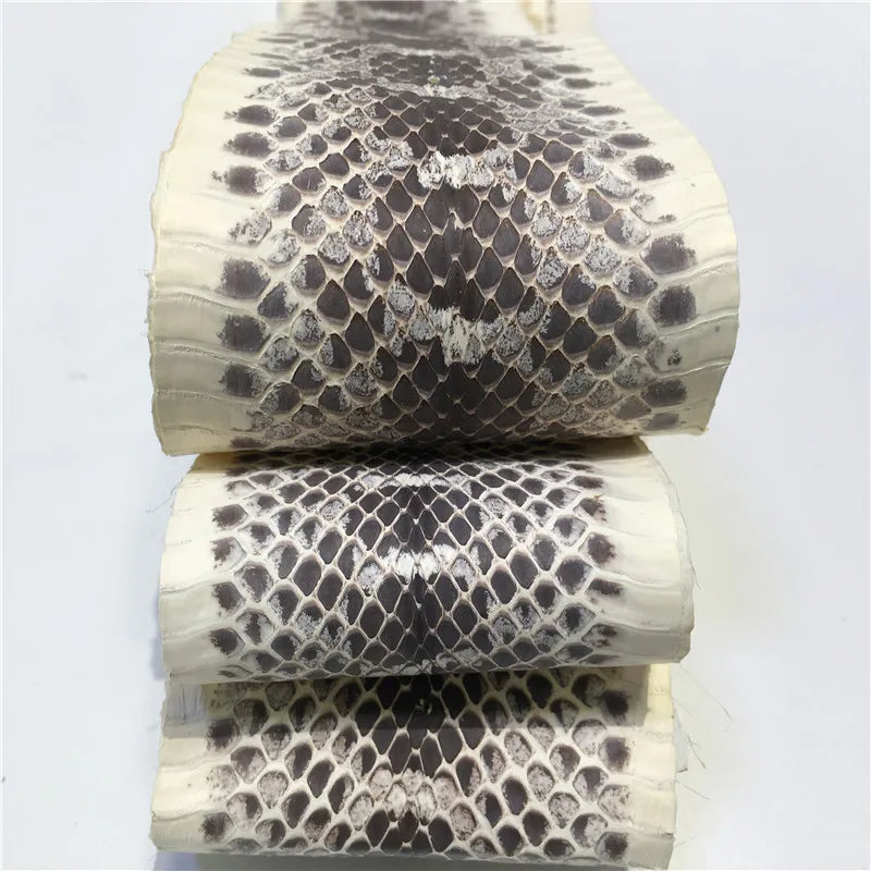 Genuine Leather Snake Leather for DIY, Natural Color Grain, Handmade Belt, Shoe, Handbag, Primary Color, Small