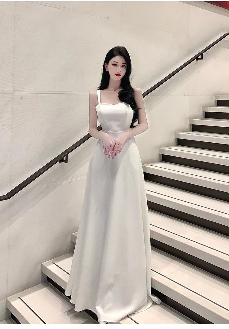 Chic Evening Dresses Dress Women's Elegant Banquet High-End Travel Vacation Photo Dress New Summer Long Sling Dress