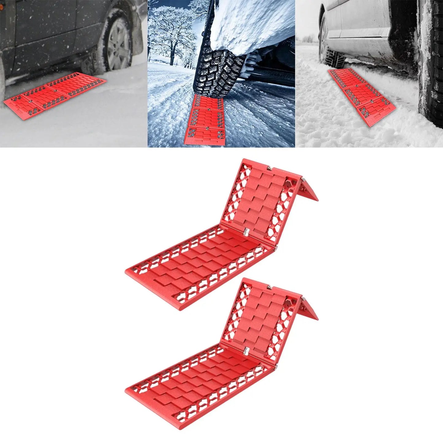 2x Traction Boards Snow Escape Devices track Pad Roll Nonslip Plate Heavy Duty off roading traction track for Pickups