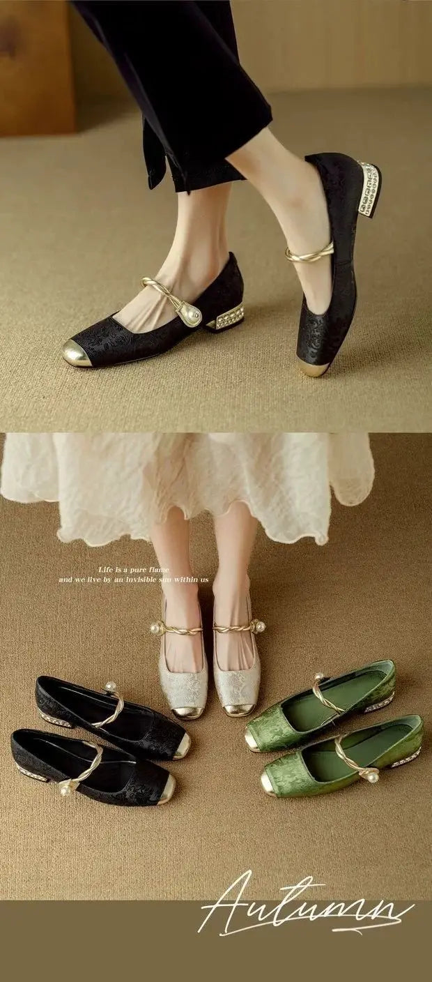 Shoes for Woman Flats Formal Women's Summer Footwear Low Heel Elegant Moccasins Flat Pointed Toe Non Slip on Promotion E 39
