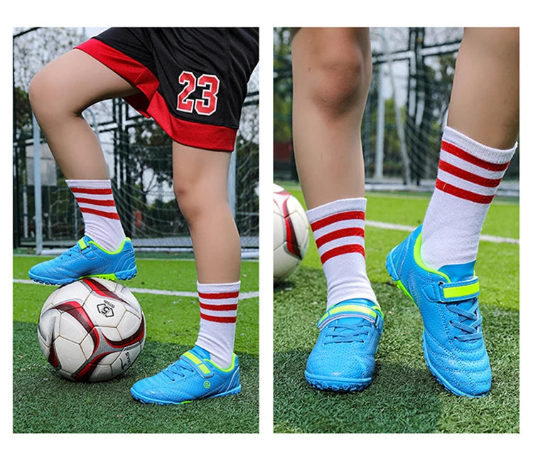 Children's Boys Low-Top Football Shoes Summer Breathable Sport Training Sneakers Outdoor Youth Turf Soccer Shoes