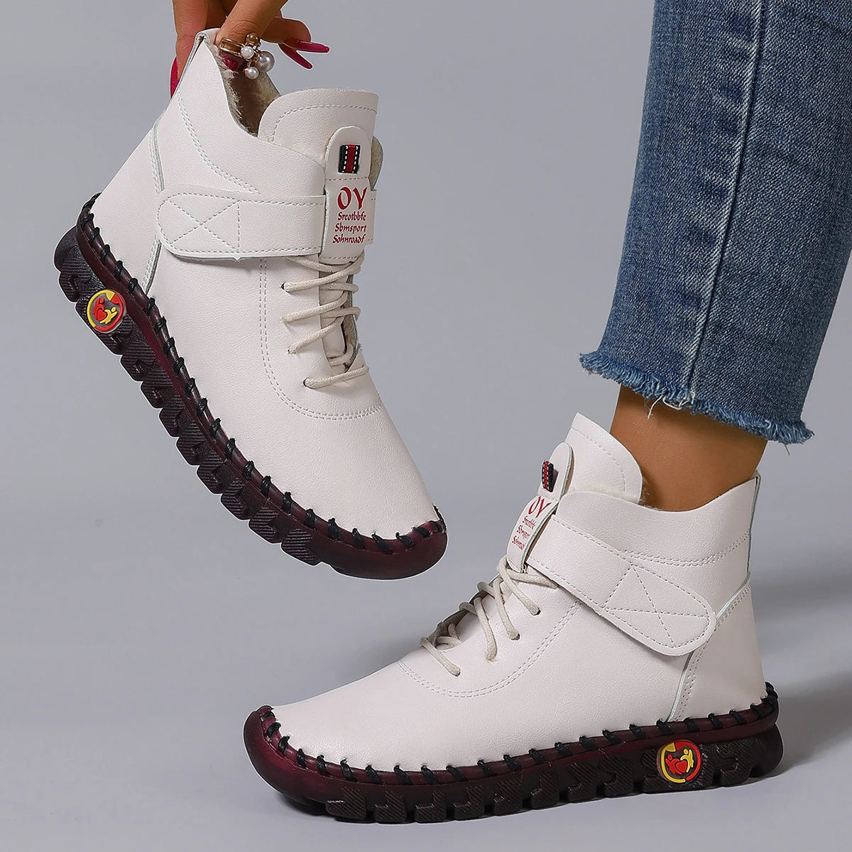 Women Boots 2025 New Comfortable Flat Ankle Boots Luxury Casual Thickened Warm Mom Shoes Fashion Handmade Cotton Shoes Women