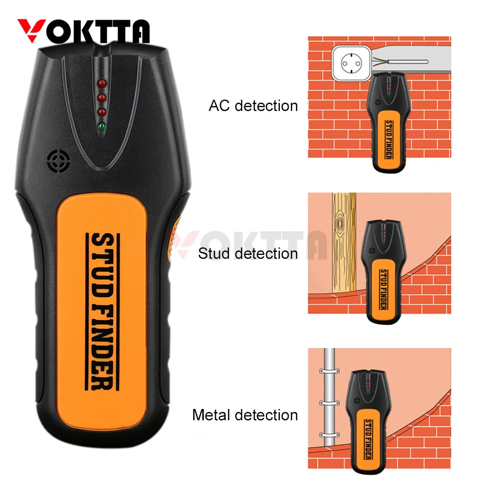 Metal Detectors Wall Hanging Scanner Find Wood Studs Metal AC Live Copper Wire Depth Sniffer Detector Wall Electrical Box Finder