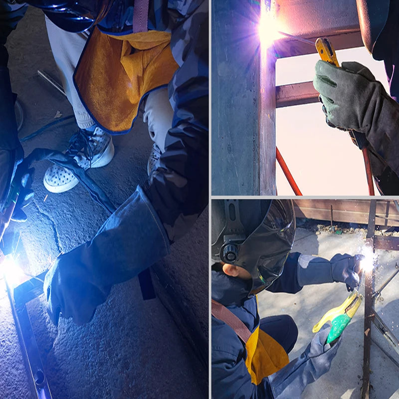 Welding Gloves,Tig/Mig Welding Glove,BBQ Oven Glove,guantes para soldar, Heat- Insulated Mittens