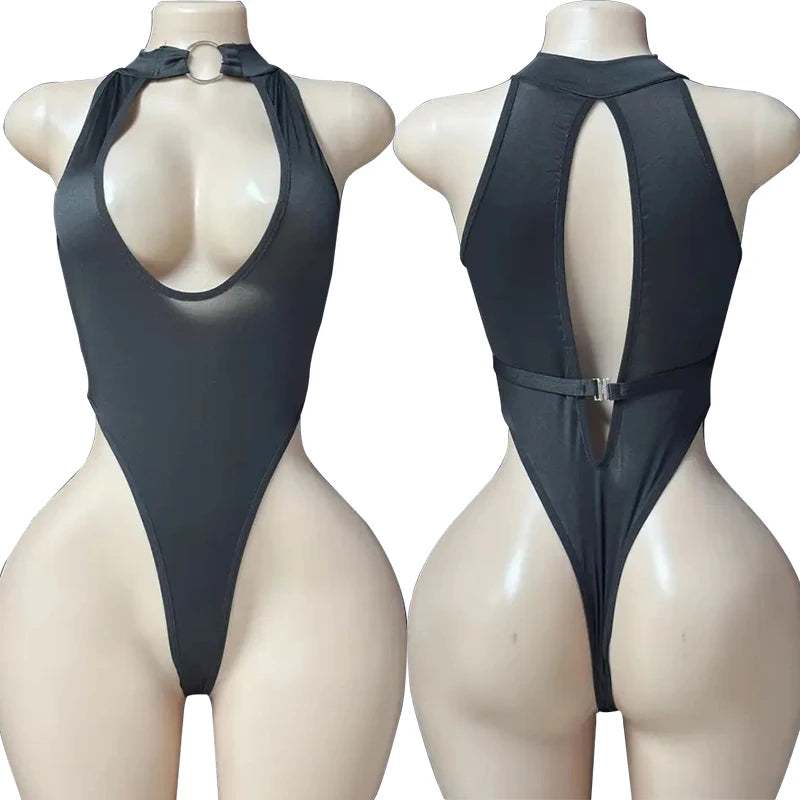 Lingerie Set Hot Sexy Bodysuit Woman Lace Hollow Bra Sets Deep V Halter Neck Babydoll Dress Erotic Underwear One Pieces Lenceria