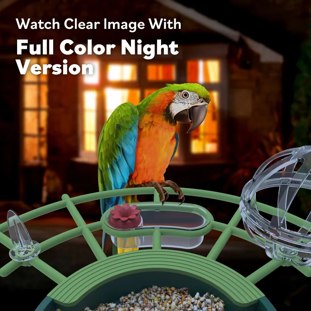 5MP Solar Bird Feeder Camera WiFi Wireless HD Night Vision with Solar Panel Rechargeable Battery Instant Alerts for Birdwatching