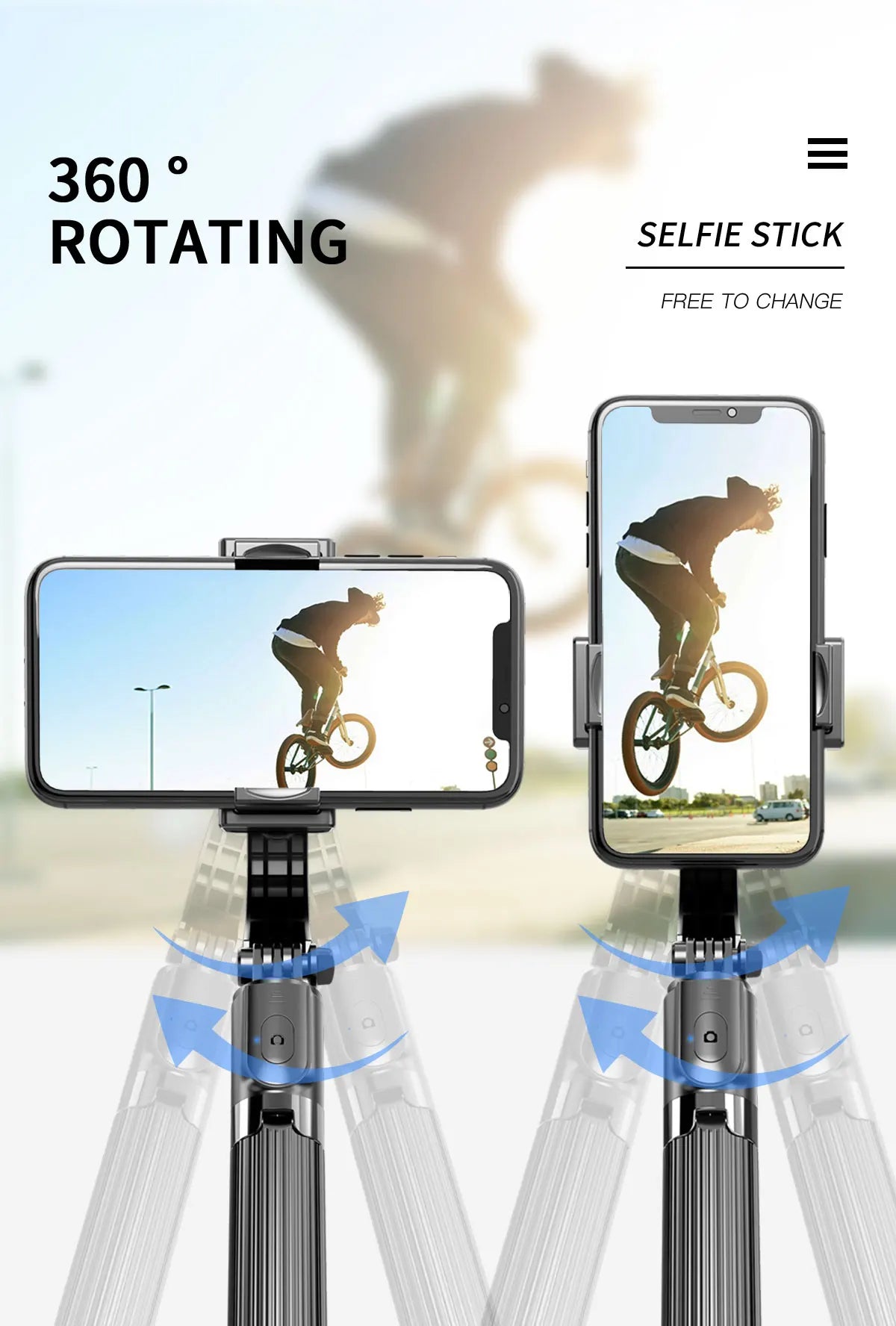Gimbal Handheld L08 Auto Anti-shake Stabilizer Travel 360° Rotating AR Intelligent Following Bracket Vlog Shooting Smartphone