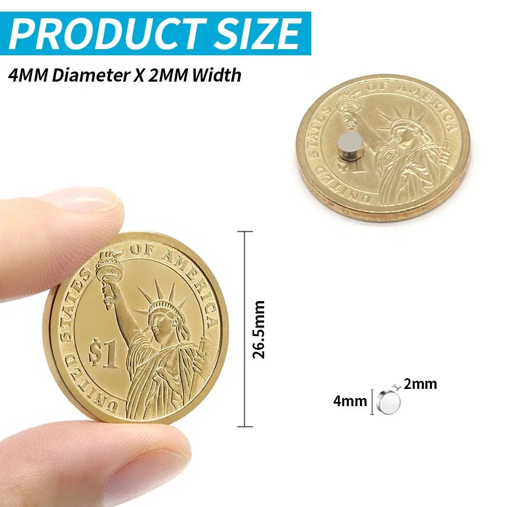 120pcs Powerful Round Magnet 4x2mm For Refrigerator,Office,DIY