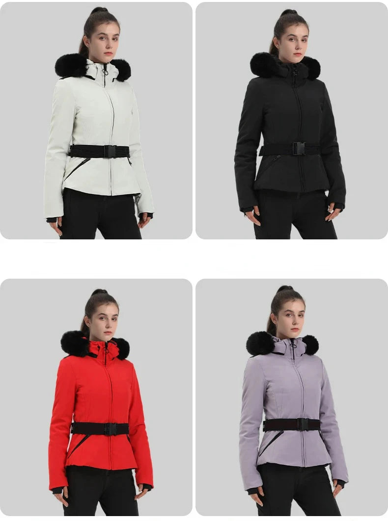 Ski Jackets 2025 Mountain Winter Hooded Woman Snowboard Clothes Outdoor Sports Skiing Overcoats Windproof Thermal Snow Tracksuit