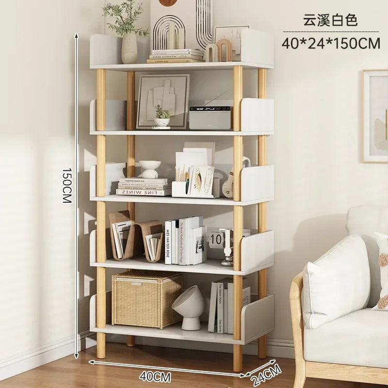 Modern Office Staggered 6-Shelf Luke Bookcase Storage Shelves  Kids Bookshelf Bookcase Display Libreria Mobile Library Furniture