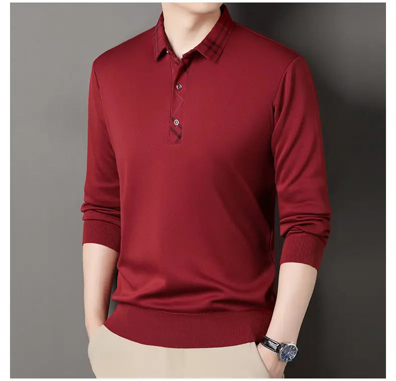 Winter Pullovers Men Knit Polo Shirts Fashion Fleece Lined Polo Sweaters Jumper Thick Knitting Polo Shirts