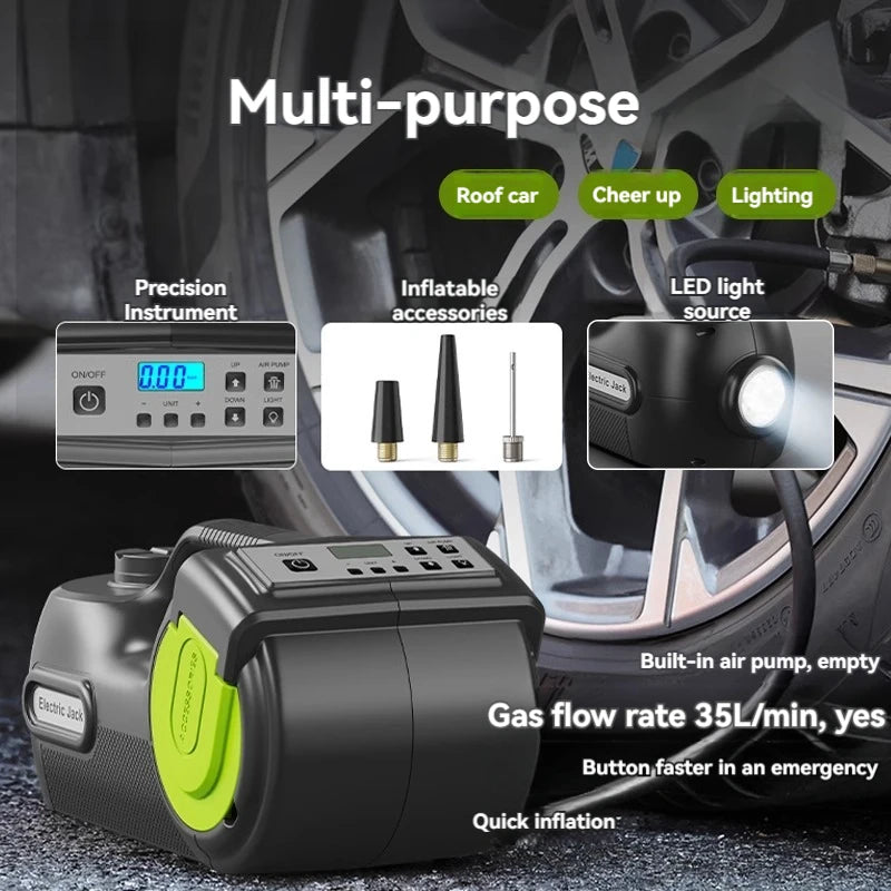 5 Ton Electric Car Jack  with Electric Impact Wrench, Built-in Inflatable Pump Hydraulic Jack Lift Portable Car