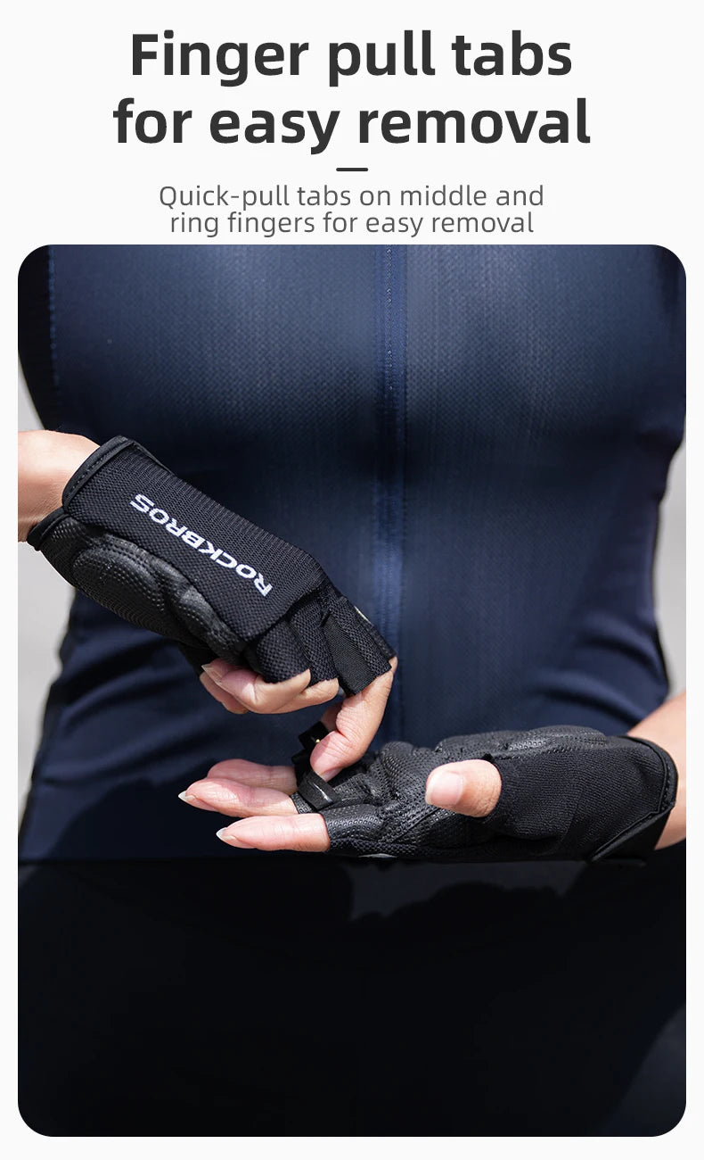 ROCKBROS Cycling gloves breathable half finger gloves racing bike gloves anti slip mountain bike gloves cycling equipment gloves