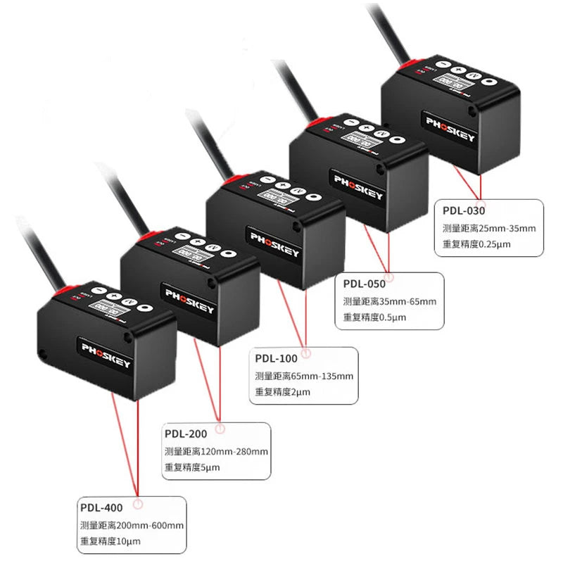 High precision 0.25μm laser displacement sensor distance measurement 485 analog distance sensor 30-800mm