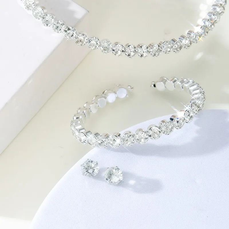 4 Pieces of Women's Fashionable and Minimalist Necklaces with Earrings, Bracelets, Jewelry Sets, Banquet and Party Accessories