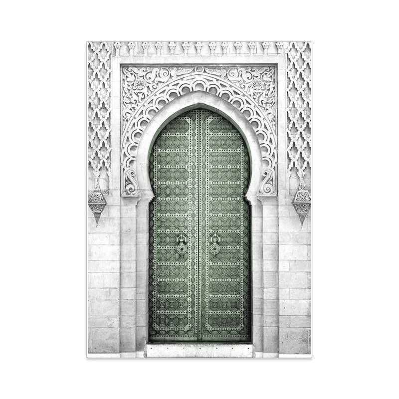 Islamic Calligraphy Art Print  Sabr Bismillah with Leaves Design Canvas Wall Painting for Living Room Bedroom Office Home Decor