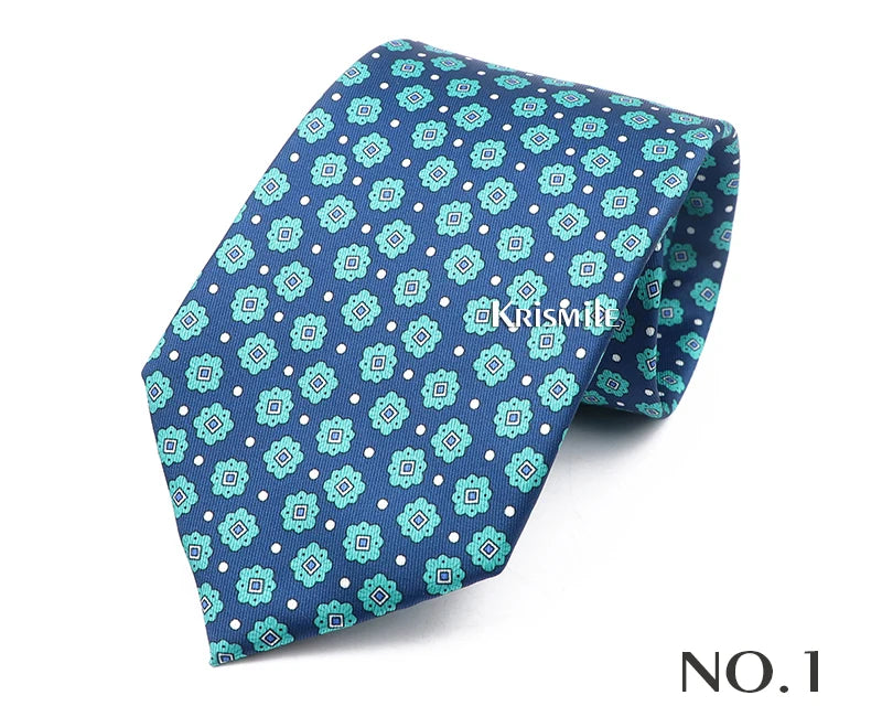 New Design Bohemian Style Necktie For Men Silk Touch Soft Blue Red Yellow Necktie Fit Wedding Party Business Office Accessory