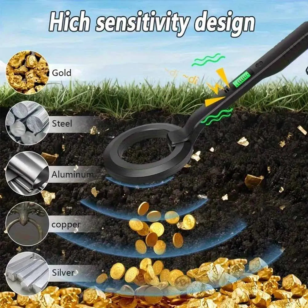 Metal Detector Gold Silver Detector Gold Search Treasure Getector Gold Finder 360 Degree Handheld Alarm Coil Metal Detect Tool
