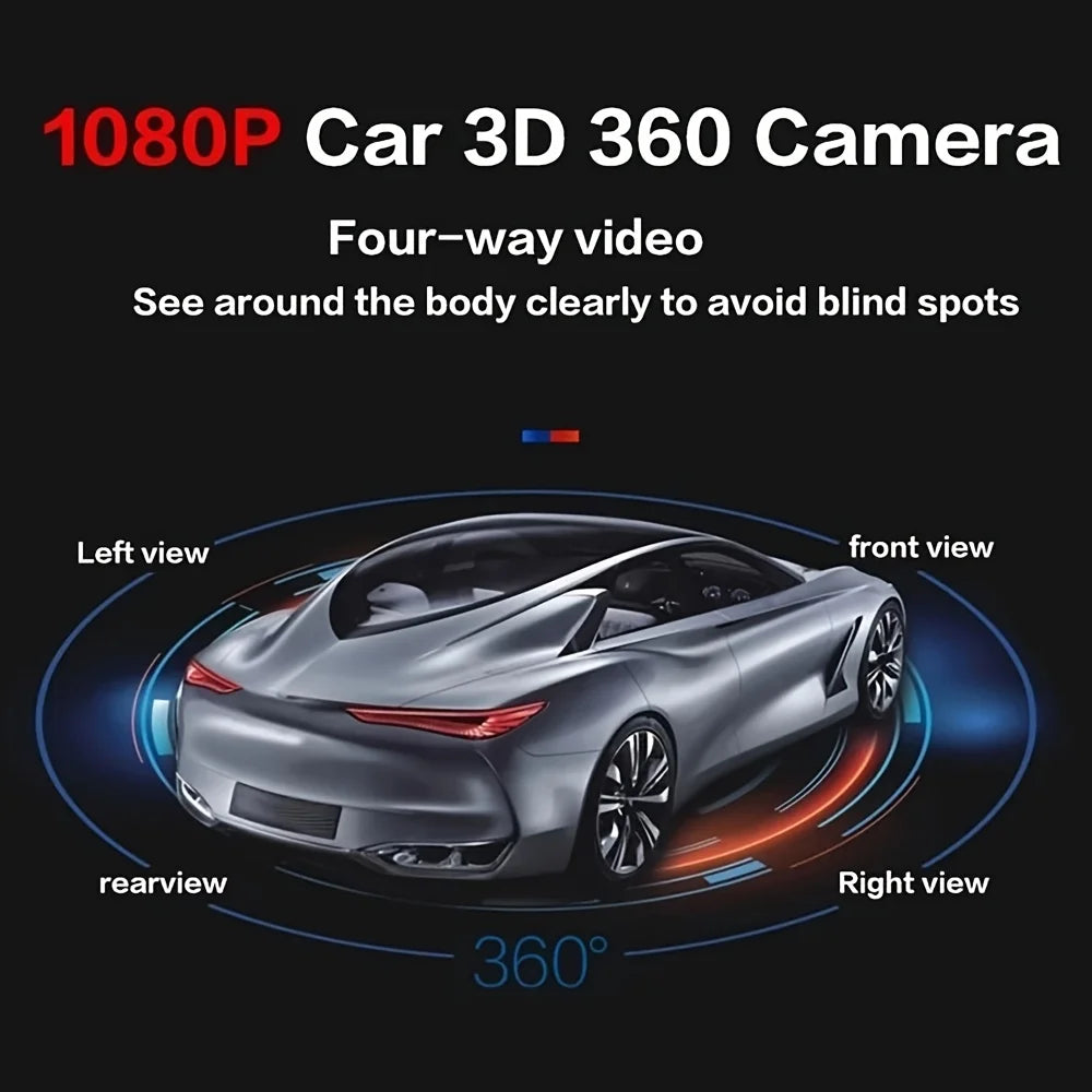 360°Surround Bird View Car Camera Panoramic Left Right Front Rear 4-way Camera for Car Android Player AHD1080P/720P