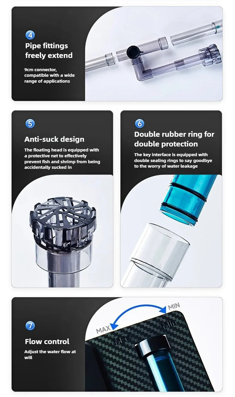 Fishbowl Filter Aquarium Circulating Filters Water Pump Fish Tanks Wall-mounted Waterfall Filters Small Household Filter System