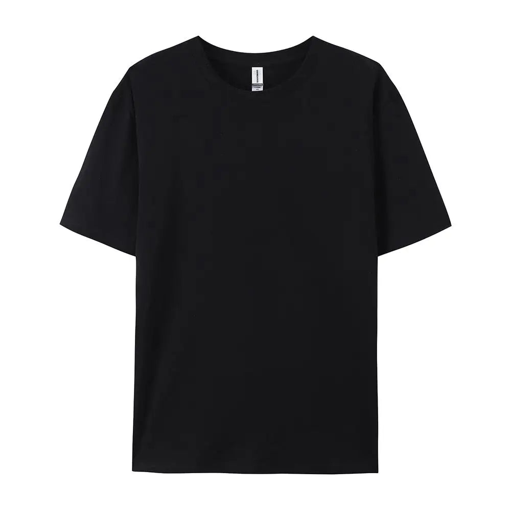 Loose Cotton Solid Tshirts Men Woman Short Sleeve Fashion Brand Trend Couple Clothing Tees Customized Candy Color Summer Tops