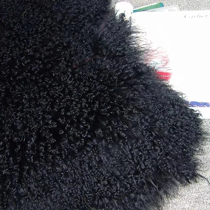 Natural Sheepskin Coat With Stand Collar Natural Sheep Fur Coat Full Skin Lamb Fur Jacket Best Selling Women's Leather Jacket