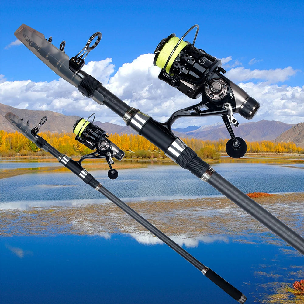 PHISHGER Telescopic Surf Spinning Rod 3.6/4.2/4.5m Power80-150g 30T Carbon Travel Surfcasting Shore Casting Biutifu Fishing Pole