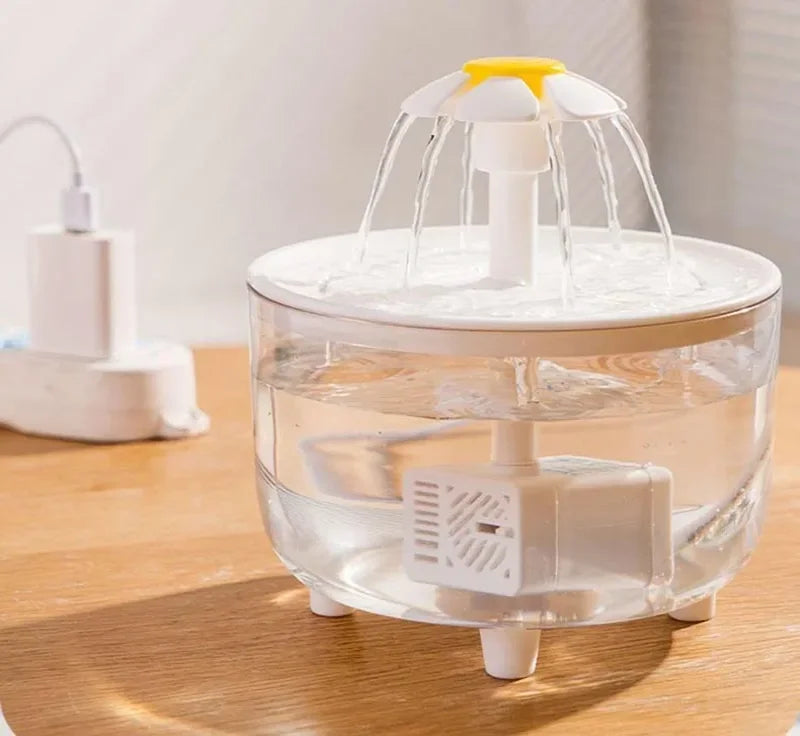 1L USB Pet Water Fountain with Pump & Filter Anti-Dry Burning Cat Water Dispenser Auto Recirculating Pet Water Flow Drinker