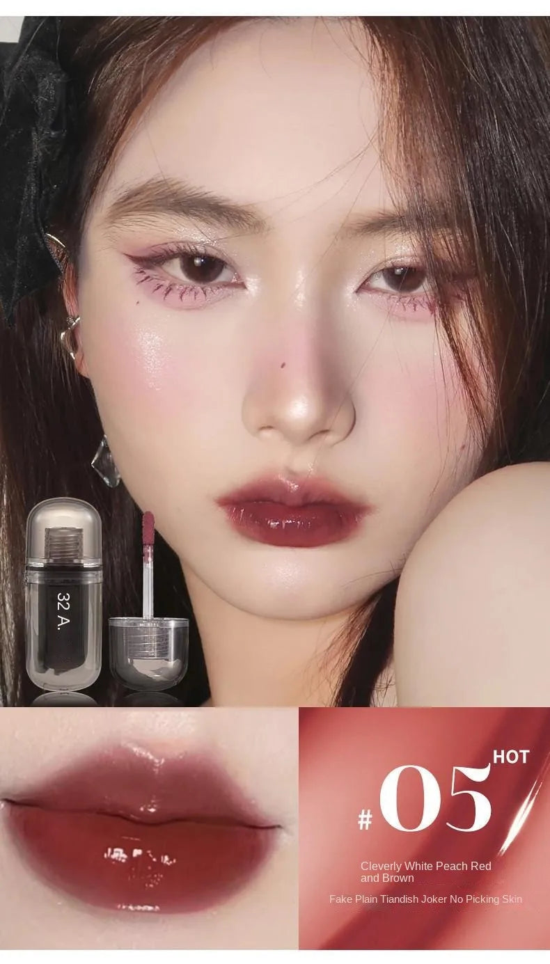 Waterproof  sweat proof  non smudging  small black tube lip gloss  moisturizing  long-lasting lipstick
