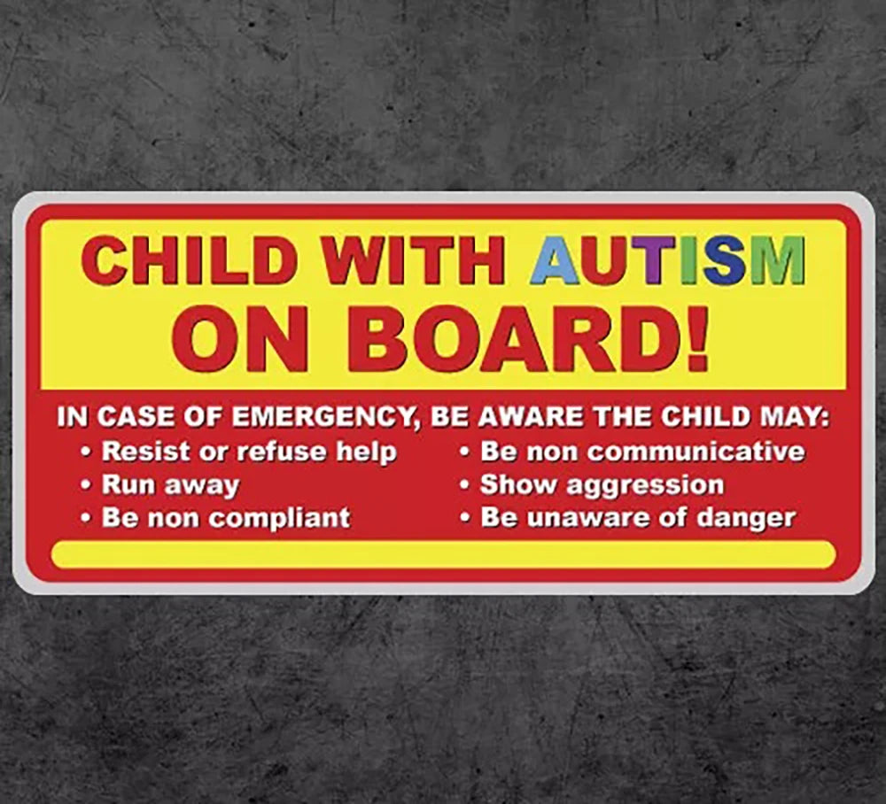 2Pack Child with Autism on board sticker decal autistic awareness vehicle bumper car 8x3.75inch