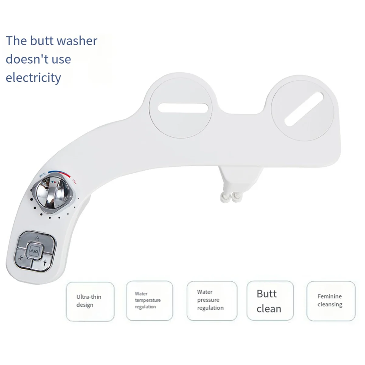 Bidet Attachment Sprayer For Toilet Non-Electric Self-Cleaning Dual Retractable Nozzles Adjustable Water Pressure B Easy To Use-