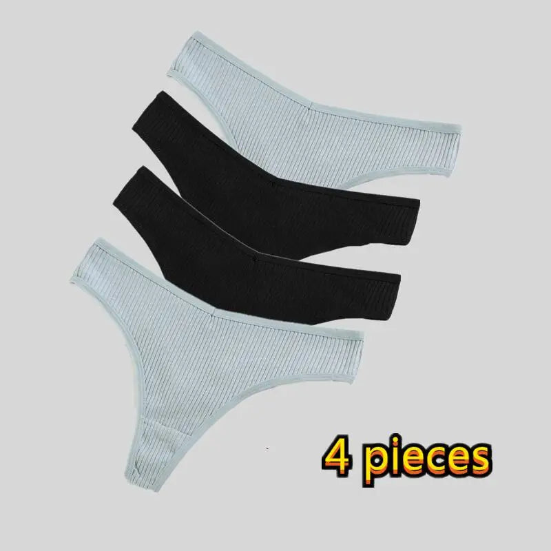 Ladies thong cotton comfortable underwear sexy panties low waist young girl thong solid color  lingerie shorts Woman clothes