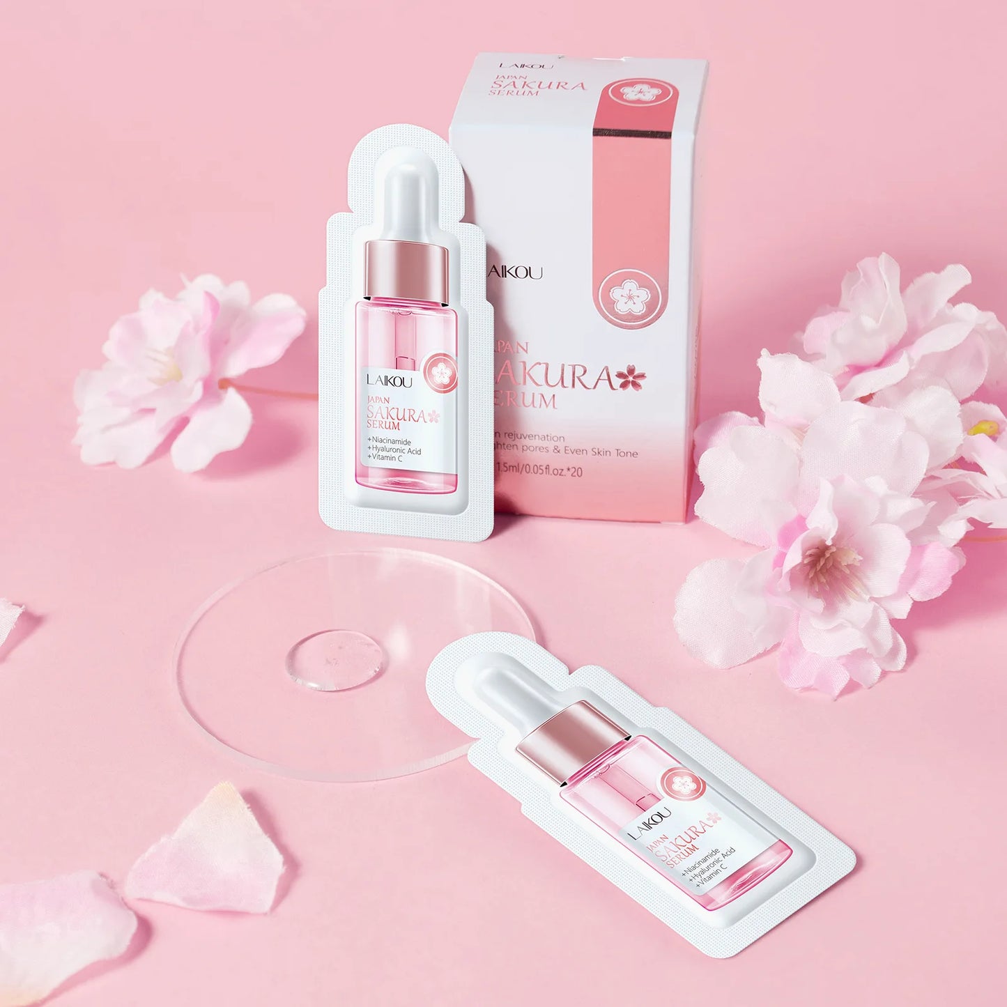 Sakura Whitening Face Serum Anti Aging Fade Fine Lines Tighten Pores Improve Melanin Pigment Dull Moisturizer Brighten Skin Care
