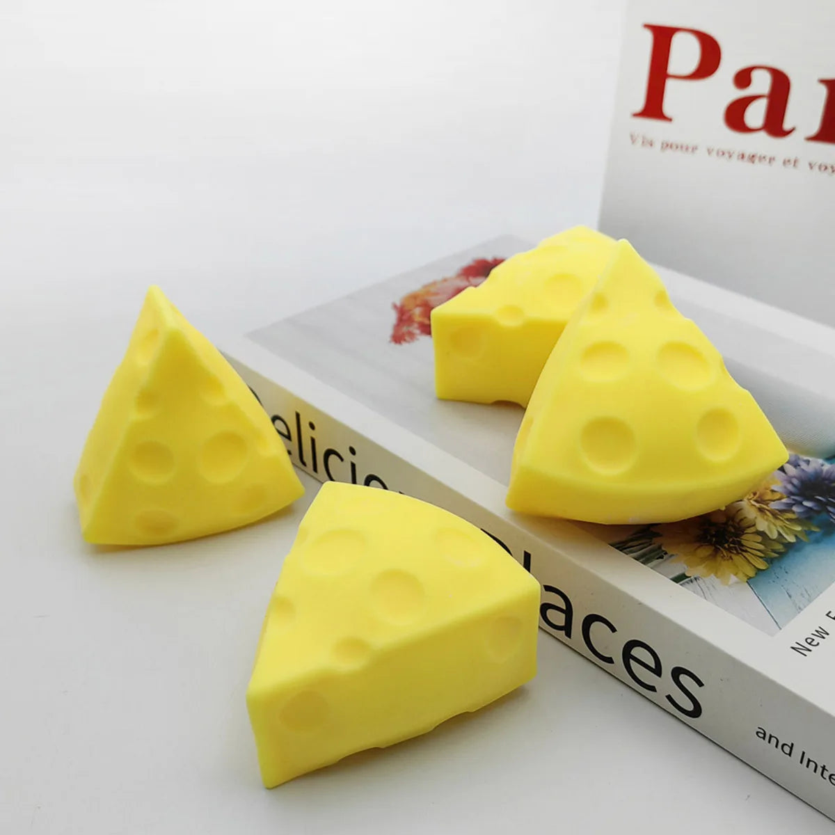 Cheese Squishy Toy Simulation Cheese Squeeze Toy Soft Cute Decompressing Pinching Cheese Sticky Slow Rebound Kids Adult Toy
