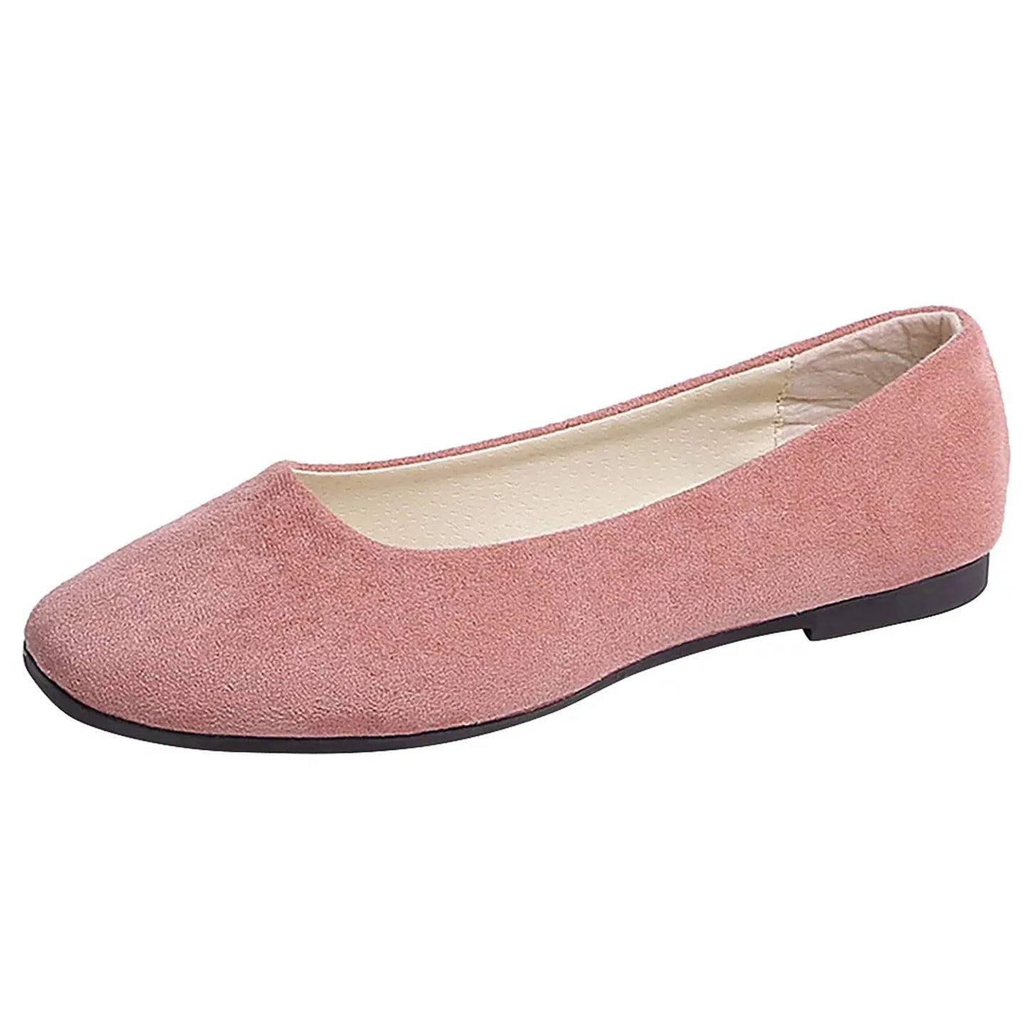 Women Suede Loafers Flat Heel Shallow Female Shoes Spring Summer Square Toe Basic Concise Women Pumps Size 36-43