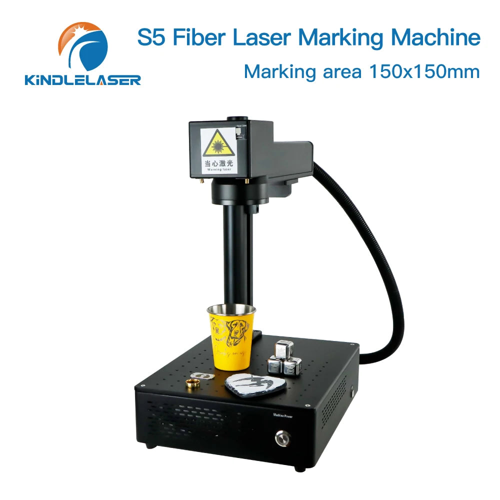Kindlelaser S5 Industrial Fiber Laser Marking Machine 20/30/50W Portable Engraver for Metal Jewelry Leather High Precision