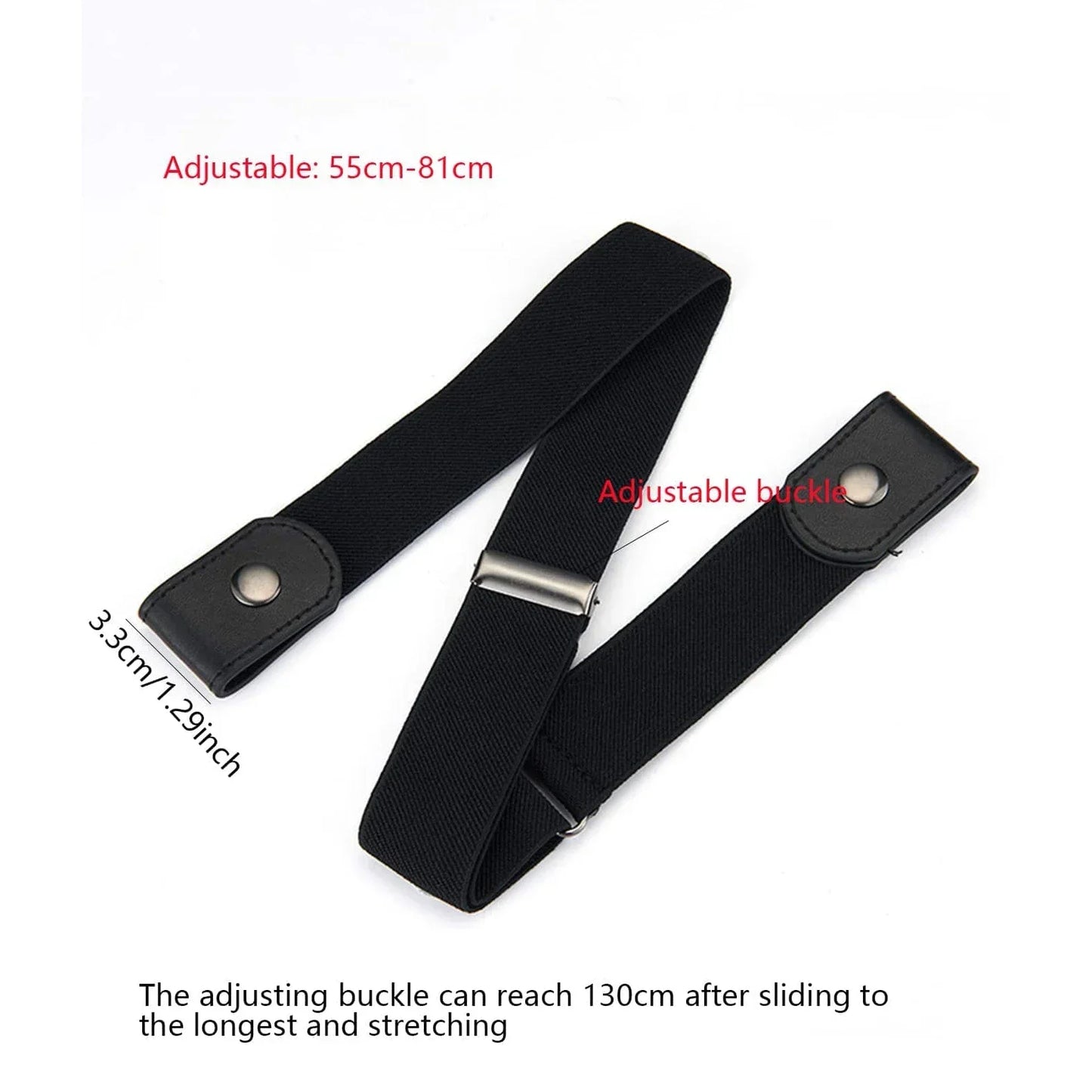 Buckle-Free Belt For Jean Pants,Dresses,No Buckle Stretch Elastic Waist Belt For Women/Men,No Bulge,No Hassle Waist Belt
