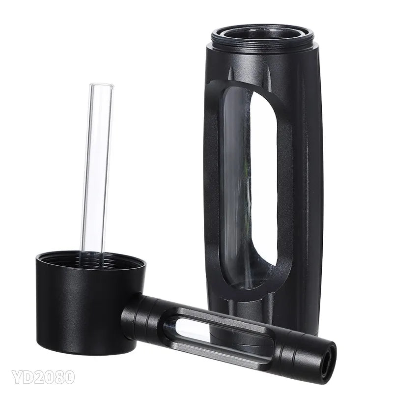 NEW Evil 155mm Dry Burning Grass Smoking Pipe Portable Aluminum Alloy&Glass Tobacco Pipes Hookah Shisha Pipa Smoking Accessories