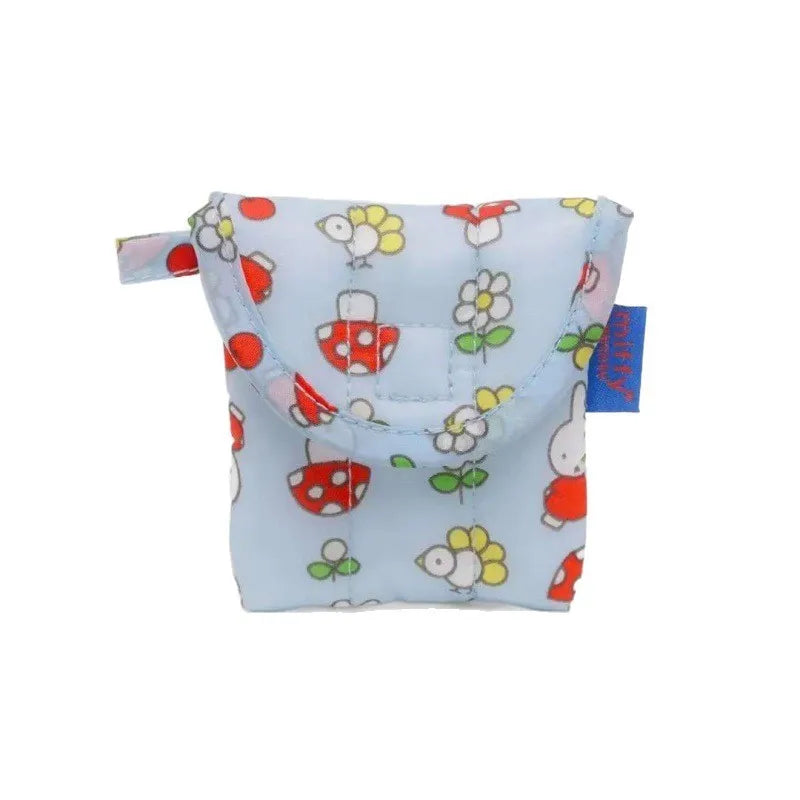 Kawaii Miffy Rabbit Coin Purse Headphone Case Cute Cartoon Anime Print Headphone Case Mini Portable Storage Bag